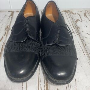 Allen Edmond Lauderdale Black Woven Leather Dress Shoes, Size 10 1/2